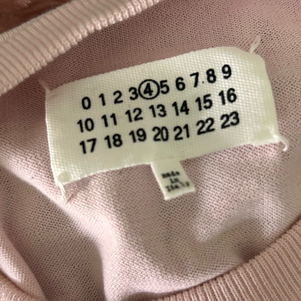Maison Martin Margiela Cotton Long Sleeve Elbow Patch Sweater in Pink Sz 4 - Picture 7 of 8